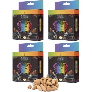 imageSoul Sticks Backflow Incense Cones  40 Handmade Organic Cones for Waterfall Burner  4 Pack Long Lasting Aromatic Scents  Thick White Smoke Incense for Meditation Yoga ampamp Gifts Palo Santo7 Chakras
