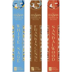 imageSoul Sticks Elysian 3 Pack Variety Set 10 Sticks Per Pack All Natural Essential Oil Incense Sets Fragrance Aromatherapy Green EssenceNatures Bliss