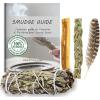 imageAncient VEDA Sage Smudge Kit  Cedar Sweetgrass ampamp Palo Santo Sticks Smudging Kit for Meditation Yoga Reiki Home Cleansing ampamp Aromatherapy Starter Kit Cedar SageYerba Santa Sage