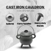 imageReusable 4Inch Cast Iron Cauldron Candle with Lid and Hanging Handle  Ritual ampamp Aromatherapy Candle for Spell Casting Smudging Home Cleansing  HerbInfused with Essential Oils EucalyptusLavender