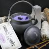 imageReusable 4Inch Cast Iron Cauldron Candle with Lid and Hanging Handle  Ritual ampamp Aromatherapy Candle for Spell Casting Smudging Home Cleansing  HerbInfused with Essential Oils EucalyptusLavender