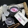 imageReusable 4Inch Cast Iron Cauldron Candle with Lid and Hanging Handle  Ritual ampamp Aromatherapy Candle for Spell Casting Smudging Home Cleansing  HerbInfused with Essential Oils EucalyptusRose