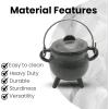 imageReusable 4Inch Cast Iron Cauldron Candle with Lid and Hanging Handle  Ritual ampamp Aromatherapy Candle for Spell Casting Smudging Home Cleansing  HerbInfused with Essential Oils EucalyptusWhite Sage