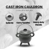 imageReusable 4Inch Cast Iron Cauldron Candle with Lid and Hanging Handle  Ritual ampamp Aromatherapy Candle for Spell Casting Smudging Home Cleansing  HerbInfused with Essential Oils EucalyptusRose