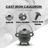 imageReusable 4Inch Cast Iron Cauldron Candle with Lid and Hanging Handle  Ritual ampamp Aromatherapy Candle for Spell Casting Smudging Home Cleansing  HerbInfused with Essential Oils EucalyptusPalo Santo