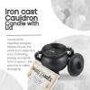 imageReusable 4Inch Cast Iron Cauldron Candle with Lid and Hanging Handle  Ritual ampamp Aromatherapy Candle for Spell Casting Smudging Home Cleansing  HerbInfused with Essential Oils EucalyptusWhite Sage