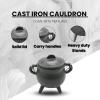 imageReusable 4Inch Cast Iron Cauldron Candle with Lid and Hanging Handle  Ritual ampamp Aromatherapy Candle for Spell Casting Smudging Home Cleansing  HerbInfused with Essential Oils EucalyptusEucalyptus