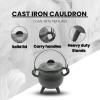 imageReusable 4Inch Cast Iron Cauldron Candle with Lid and Hanging Handle  Ritual ampamp Aromatherapy Candle for Spell Casting Smudging Home Cleansing  HerbInfused with Essential Oils EucalyptusSandalwood