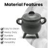 imageReusable 4Inch Cast Iron Cauldron Candle with Lid and Hanging Handle  Ritual ampamp Aromatherapy Candle for Spell Casting Smudging Home Cleansing  HerbInfused with Essential Oils EucalyptusEucalyptus