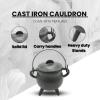imageReusable 4Inch Cast Iron Cauldron Candle with Lid and Hanging Handle  Ritual ampamp Aromatherapy Candle for Spell Casting Smudging Home Cleansing  HerbInfused with Essential Oils EucalyptusWhite Sage
