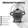 imageReusable 4Inch Cast Iron Cauldron Candle with Lid and Hanging Handle  Ritual ampamp Aromatherapy Candle for Spell Casting Smudging Home Cleansing  HerbInfused with Essential Oils EucalyptusPalo Santo