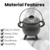imageReusable 4Inch Cast Iron Cauldron Candle with Lid and Hanging Handle  Ritual ampamp Aromatherapy Candle for Spell Casting Smudging Home Cleansing  HerbInfused with Essential Oils EucalyptusRose