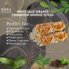 imageSOUL STICKS 3 Pack White Sage Orange Cinnamon Sage Smudge Sticks for Money Cleansing House Abundance Money Negative Energy Cleanse and Smudging with Starter Guide  4 Inch Bundles