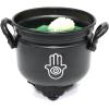 imageSOUL STICKS 4 Metal Cauldron Amber Patchouli Scented Candle with Dried Flowers with Handle Reusable for Spells Smudging Rituals ampamp Blessings Hamsa HandHamsa Hand