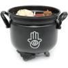 imageSOUL STICKS 4 Metal Cauldron Palo Santo Scented Candle with Dried Flowers with Handle Reusable for Spells Smudging Rituals ampamp Blessings Flower of LifeHamsa Hand