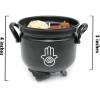 imageSOUL STICKS 4 Metal Cauldron Palo Santo Scented Candle with Dried Flowers with Handle Reusable for Spells Smudging Rituals ampamp Blessings Flower of LifeHamsa Hand