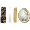 imageSOUL STICKS Beginners Mini Smudge Kit Includes White Sage 34 Abalone Shell Selenite Wand and Palo Santo with Smudging Guide Blue SageBlack Sage
