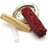imageSOUL STICKS Beginners Mini Smudge Kit Includes White Sage 34 Abalone Shell Selenite Wand and Palo Santo with Smudging Guide Blue SageDragons Blood