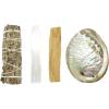 imageSOUL STICKS Beginners Mini Smudge Kit Includes White Sage 34 Abalone Shell Selenite Wand and Palo Santo with Smudging Guide Blue SageSage
