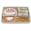 imageSOUL STICKS Cleansing Kit Smudge Gift Set Box with White Sage Large Smudge Shell Palo Santo Stick 4 Selenite Wand and Turkey Feather in White Gift Box Green Abalone ShellLions Paw Shell
