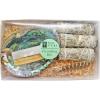 imageSOUL STICKS Cleansing Kit Smudge Gift Set Box with White Sage Large Smudge Shell Palo Santo Stick 4 Selenite Wand and Turkey Feather in White Gift Box Green Abalone ShellGreen Abalone Shell