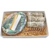 imageSOUL STICKS Cleansing Kit Smudge Gift Set Box with White Sage Large Smudge Shell Palo Santo Stick 4 Selenite Wand and Turkey Feather in White Gift Box Green Abalone ShellGreen Abalone Shell