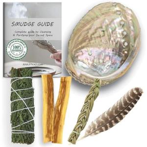 imageAncient VEDA Sage Smudge Kit  Cedar Sweetgrass ampamp Palo Santo Sticks Smudging Kit for Meditation Yoga Reiki Home Cleansing ampamp Aromatherapy Starter Kit Cedar SageCedar Sage