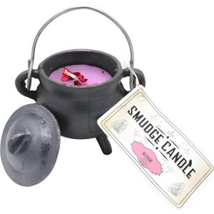 imageReusable 4Inch Cast Iron Cauldron Candle with Lid and Hanging Handle  Ritual ampamp Aromatherapy Candle for Spell Casting Smudging Home Cleansing  HerbInfused with Essential Oils EucalyptusRose