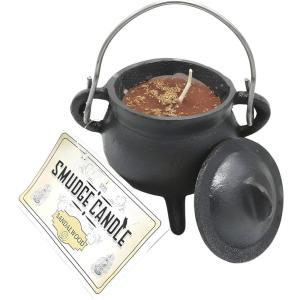imageReusable 4Inch Cast Iron Cauldron Candle with Lid and Hanging Handle  Ritual ampamp Aromatherapy Candle for Spell Casting Smudging Home Cleansing  HerbInfused with Essential Oils EucalyptusSandalwood
