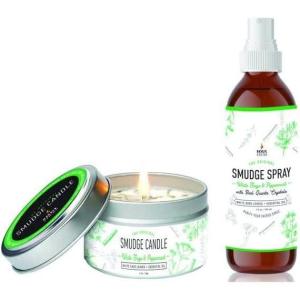 imageSOUL STICKS 2 Piece Smudge Kit Set Bundle  Smudge Candle ampamp Smudge Spray for Cleansing Meditation Healing Aromatherapy Palo SantoWhite Sage  Peppermint