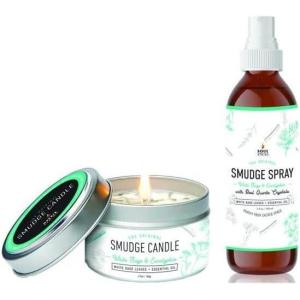 imageSOUL STICKS 2 Piece Smudge Kit Set Bundle  Smudge Candle ampamp Smudge Spray for Cleansing Meditation Healing Aromatherapy White Sage ampamp PeppermintWhite Sage  Eucalyptus