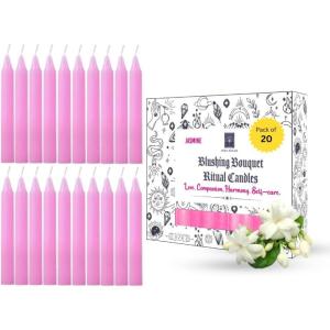 imageSOUL STICKS 4quot Scented Ritual Candles Chime Taper Premium Candles 20 pcs for Rituals Ceremonies Meditation Altar and Spells GrayLemongrassHot Pink  Jasmine Ritual Candles