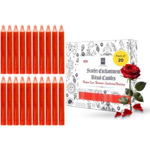 imageSOUL STICKS 4quot Scented Ritual Candles Chime Taper Premium Candles 20 pcs for Rituals Ceremonies Meditation Altar and Spells GrayLemongrassRed  Rose Ritual Candles