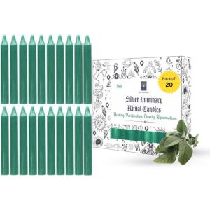 imageSOUL STICKS 4quot Scented Ritual Candles Chime Taper Premium Candles 20 pcs for Rituals Ceremonies Meditation Altar and Spells GrayLemongrassSage Green  Sage Ritual Candles