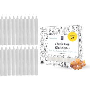 imageSOUL STICKS 4quot Scented Ritual Candles Chime Taper Premium Candles 20 pcs for Rituals Ceremonies Meditation Altar and Spells GrayLemongrassWhite  Frankincense Ritual Candles