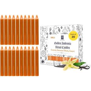 imageSOUL STICKS 4quot Scented Ritual Candles Chime Taper Premium Candles 20 pcs for Rituals Ceremonies Meditation Altar and Spells OrangeVanilla