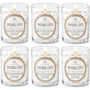 imageSOUL STICKS 6 Pack Smudge Lites Votive Candles  960 Grams Decor Spa Candles  12Hour Burn Time Candles for Cleansing Negative Energy Infused with Smudging Herbs  White Sage ampamp LavenderWhite Sage  Cinnamon