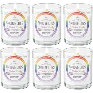 imageSOUL STICKS 6 Pack Smudge Lites Votive Candles  960 Grams Decor Spa Candles  12Hour Burn Time Candles for Cleansing Negative Energy Infused with Smudging Herbs  White Sage ampamp Lavender7 Chakras