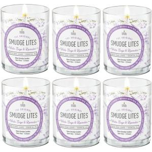 imageSOUL STICKS 6 Pack Smudge Lites Votive Candles  960 Grams Decor Spa Candles  12Hour Burn Time Candles for Cleansing Negative Energy Infused with Smudging Herbs  White Sage ampamp LavenderWhite Sage  Lavender