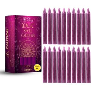 imageSOUL STICKS Love Magic Spell Chime Taper Candles 20 Pack  Ideal for Altar Rituals Ceremonies Meditation Red Colored Candle for Witchcraft Supplies Wiccan Supplies and Tools Candle ClearanceLuck Light Pink Chime Candles