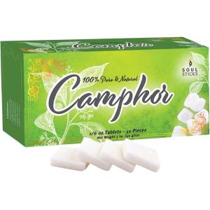 imageSOUL STICKS Natural Camphor BlocksPure Camphor Tablets for Aromatherapy ampamp Puja  Alcanfor en Bloques Alcanfor en Bolitas Kapoor for Pooja 56 Grams 12 Tablets150 Grams  32 Tablets