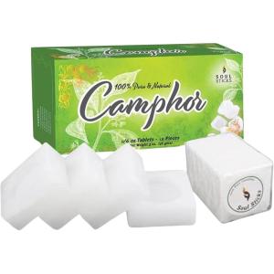 imageSOUL STICKS Natural Camphor BlocksPure Camphor Tablets for Aromatherapy ampamp Puja  Alcanfor en Bloques Alcanfor en Bolitas Kapoor for Pooja 56 Grams 12 Tablets56 Grams  12 Tablets