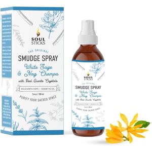 imageSOUL STICKS Palo Santo ampamp Sandalwood Smudge Spray For Cleansing and Negative Energy  35oz Palo Santo Spray with Real Quartz Crystals  Sage Room Spray for Spiritual Cleansing and Purifying Home CarWhite Sage  Nag Champa Smudge Spray