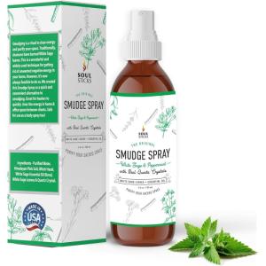 imageSOUL STICKS Palo Santo ampamp Sandalwood Smudge Spray For Cleansing and Negative Energy  35oz Palo Santo Spray with Real Quartz Crystals  Sage Room Spray for Spiritual Cleansing and Purifying Home CarWhite Sage  Peppermint Smudge Spray