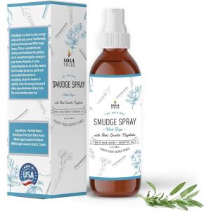 imageSOUL STICKS Palo Santo ampamp Sandalwood Smudge Spray For Cleansing and Negative Energy  35oz Palo Santo Spray with Real Quartz Crystals  Sage Room Spray for Spiritual Cleansing and Purifying Home CarWhite Sage Smudge Spray