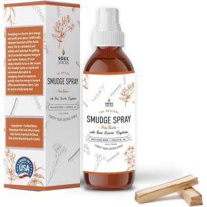 imageSOUL STICKS Palo Santo ampamp Sandalwood Smudge Spray For Cleansing and Negative Energy  35oz Palo Santo Spray with Real Quartz Crystals  Sage Room Spray for Spiritual Cleansing and Purifying Home CarPalo Santo Smudge Spray
