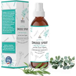 imageSOUL STICKS Palo Santo ampamp Sandalwood Smudge Spray For Cleansing and Negative Energy  35oz Palo Santo Spray with Real Quartz Crystals  Sage Room Spray for Spiritual Cleansing and Purifying Home CarWhite Sage  Eucalyptus Smudge Spray