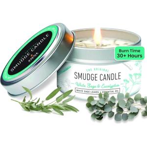 imageSOUL STICKS Smudge Candle for Cleansing House Meditation Chakra Healing Aromatherapy  35 Ounce Smudge Candle for Spiritual Cleansing White Sage ampamp Dragons BloodWhite Sage  Eucalyptus