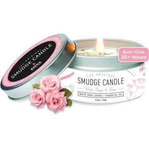 imageSOUL STICKS Smudge Candle for Cleansing House Meditation Chakra Healing Aromatherapy  35 Ounce Smudge Candle for Spiritual Cleansing White Sage ampamp Dragons BloodRose
