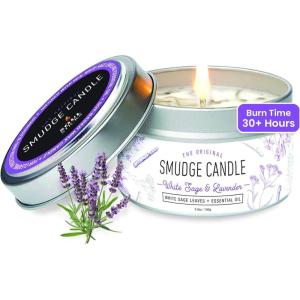 imageSOUL STICKS Smudge Candle for Cleansing House Meditation Chakra Healing Aromatherapy  35 Ounce Smudge Candle for Spiritual Cleansing White Sage ampamp Dragons BloodWhite Sage  Lavender